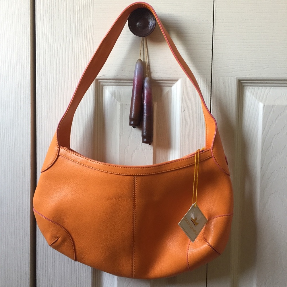 NWT Baekgaard orange purse with pink trim